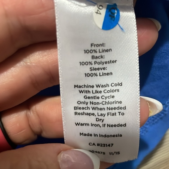 Talbots open cardigan lightweight Linen sweater Women’s XL Blue Beach Coastal - Picture 10 of 11